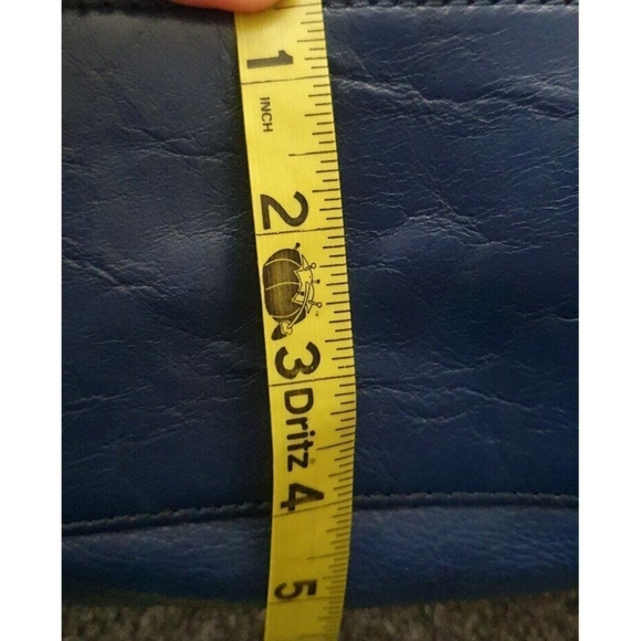 MICHAEL KORS BLUE LEATHER GOLD CHAIN DEVON LARGE SHOULDER TOTE BAG PURSE - Picture 16 of 16